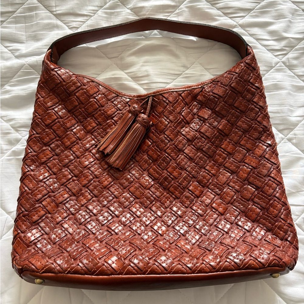 Patricia Nash Rich Brown Woven Leather Hobo - Picture 4 of 7